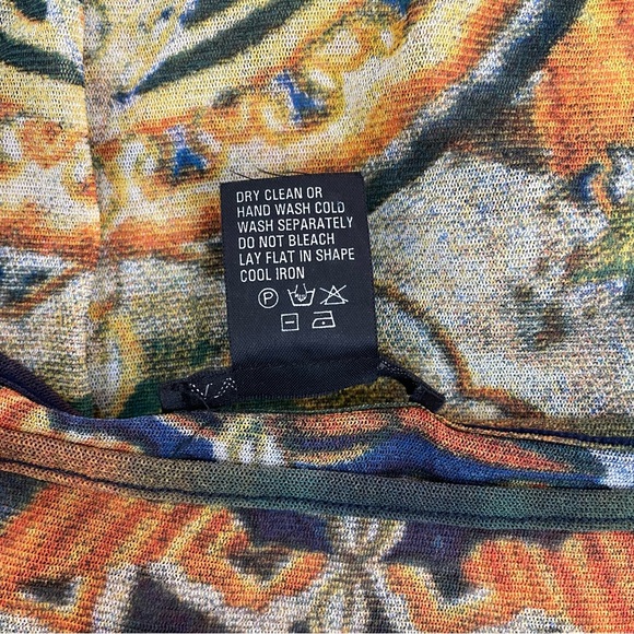 RARE VINTAGE VIVIENNE TAM CHAKRAS SHORT SLEEVE NYLON MAXI DRESS, SZ 2, Hong Kong - Picture 7 of 8